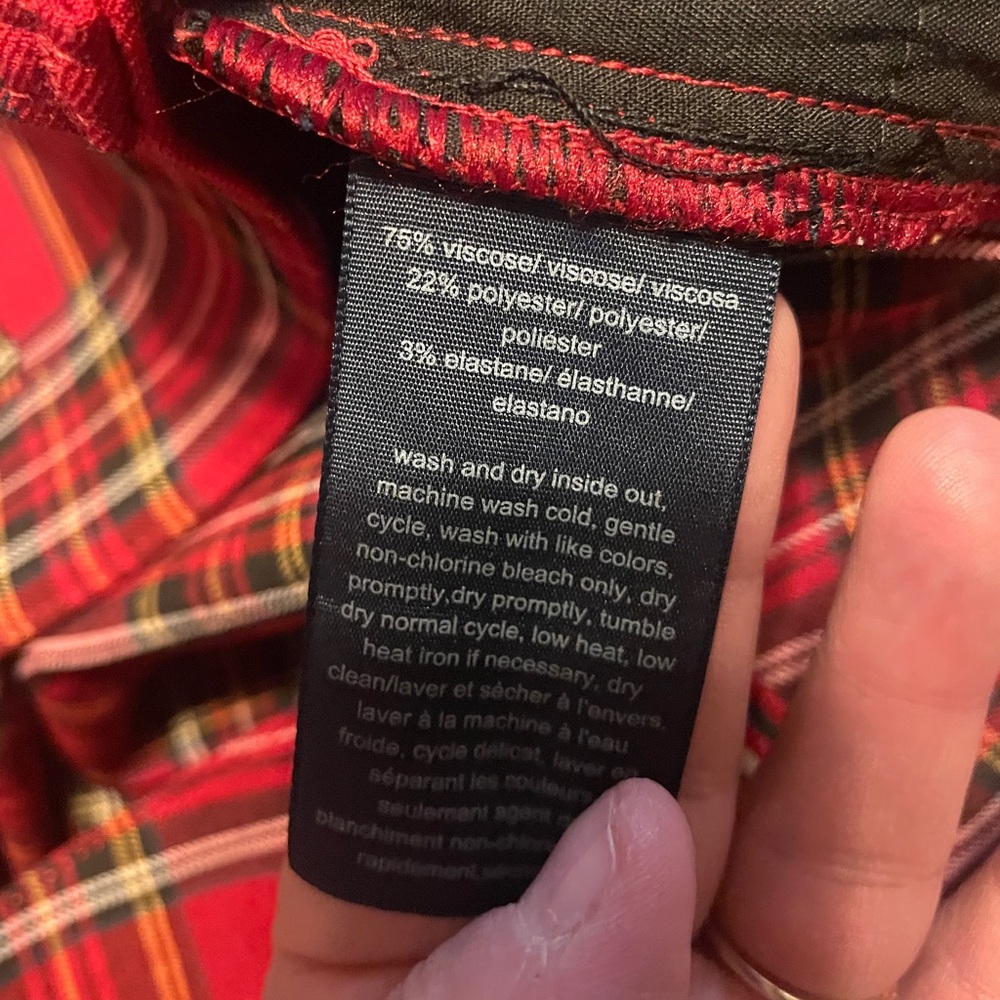 NWT Tommy Hilfiger The Flex Red Plaid Pants 24W‎ - Picture 9 of 9